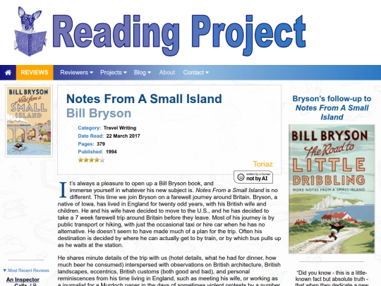 BookReviews/NotesFromASmallIsland_BillBryson screenshot