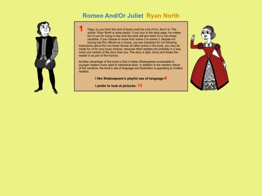BookReviews/RomeoAndOrJuliet/RJ01 screenshot