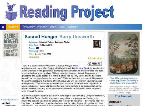 BookReviews/SacredHunger_BarryUnsworth screenshot