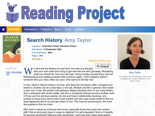 BookReviews/SearchHistory_AmyTaylor screenshot