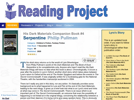 BookReviews/Serpentine_PhilipPullman screenshot