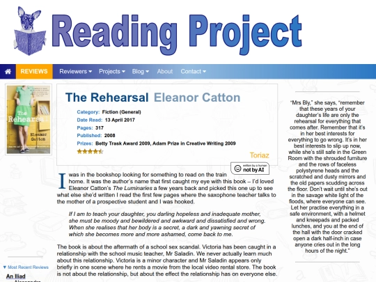 BookReviews/THeRehearsal_EleanorCatton screenshot