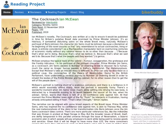 BookReviews/The Cockroach_IanMcEwan screenshot
