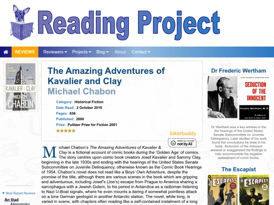 BookReviews/TheAmazingAdventuresOfKavalierAndClay_MichaelChabon screenshot