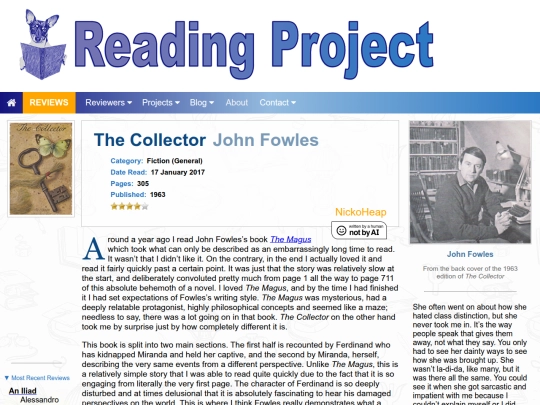 BookReviews/TheCollector_JohnFowles screenshot