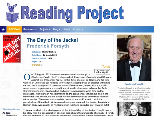 BookReviews/TheDayOfTheJackal_FrederickForsyth screenshot