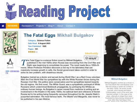 BookReviews/TheFatalEggs_MikhailBulgakov screenshot