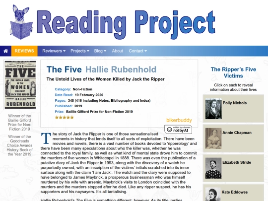 BookReviews/TheFive_HallieRubenhold screenshot