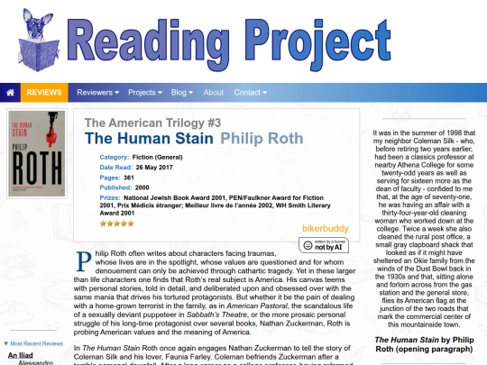 BookReviews/TheHumanStain_PhilipRoth screenshot