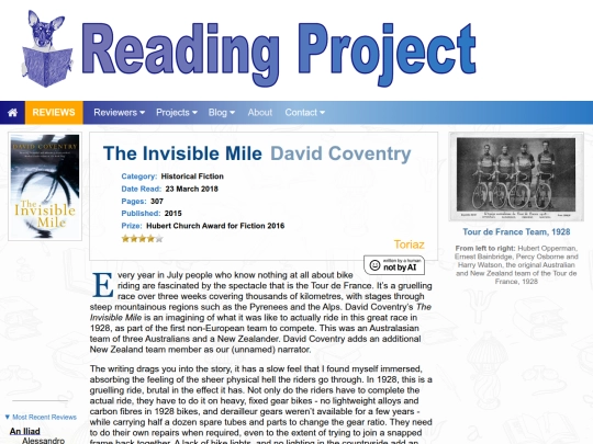 BookReviews/TheInvisibleMile_DavidCoventry screenshot