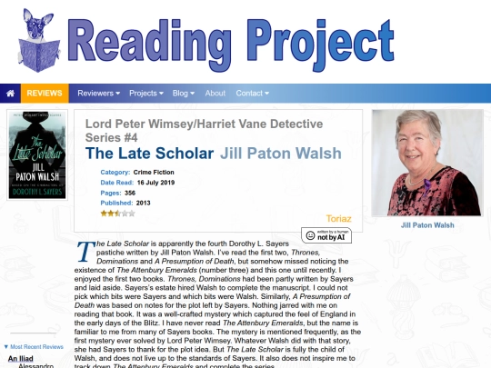 BookReviews/TheLateScholar_JillPatonWalsh screenshot