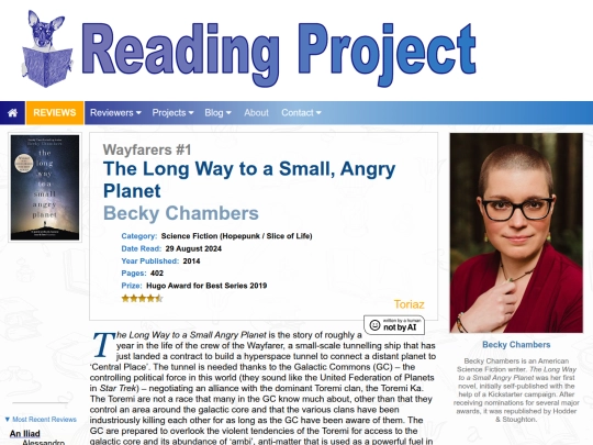 BookReviews/TheLongWayToASmallAngryPlanet_BeckyChambers screenshot