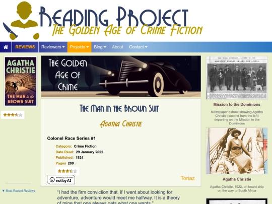 BookReviews/TheManInTheBrownSuit_AgathaChristie screenshot