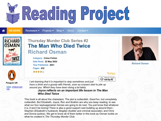 BookReviews/TheManWhoDiedTwice_RichardOsman screenshot