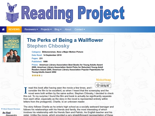 BookReviews/ThePerksOfBeingAWallflower_StephenChbosky screenshot