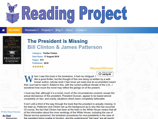 BookReviews/ThePresidentIsMissing_BillClinton_JamesPatterson screenshot