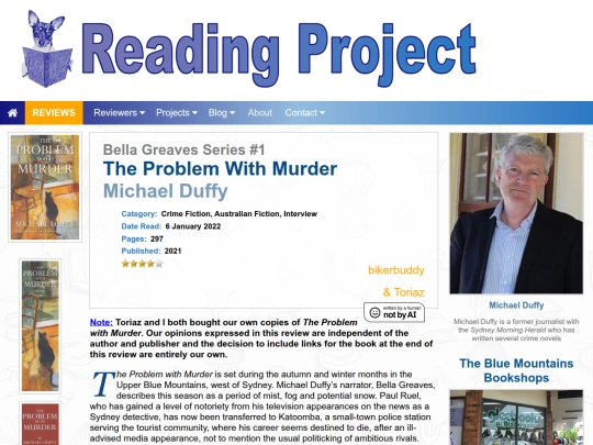BookReviews/TheProblemWithMurder_MichaelDuffy screenshot