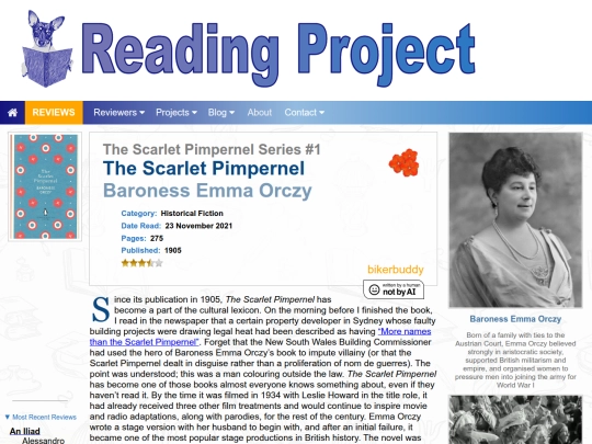 BookReviews/TheScarletPimpernel_BaronessEmmaOrczy screenshot