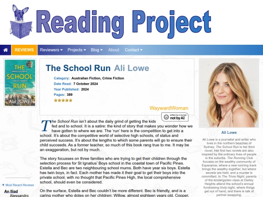 BookReviews/TheSchoolRun_AliLowe screenshot