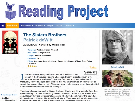 BookReviews/TheSistersBrothers_PatrickDeWitt screenshot