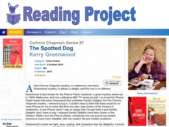 BookReviews/TheSpottedDog_KerryGreenwood screenshot