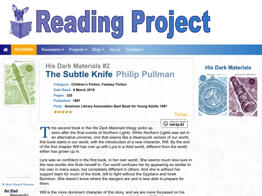 BookReviews/TheSubtleKnife_PhilipPullman screenshot