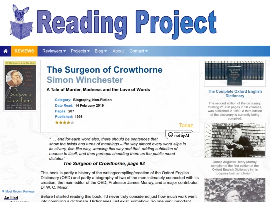 BookReviews/TheSurgeonOfCrowthorne_SimonWinchester screenshot
