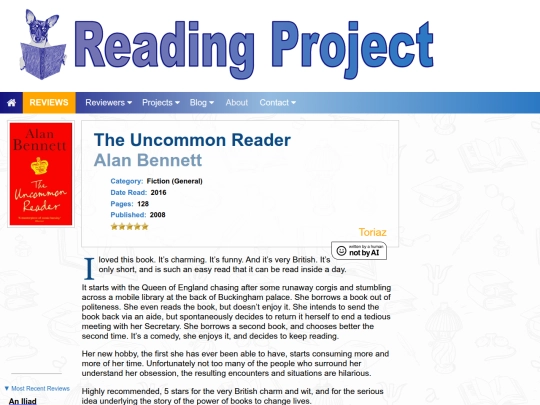 BookReviews/TheUncommonReader_AlanBennett screenshot