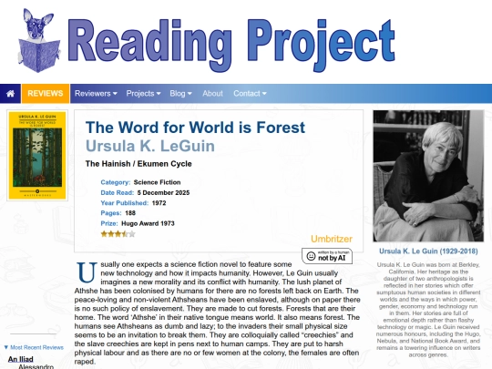 BookReviews/TheWordForWorldIsForest_UrsulaKLeGuin screenshot