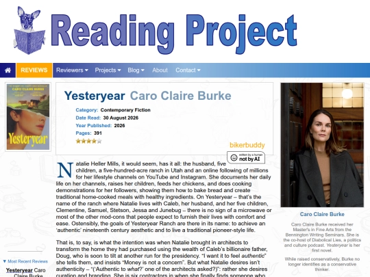 BookReviews/Yesteryear_CaroClaireBurke screenshot