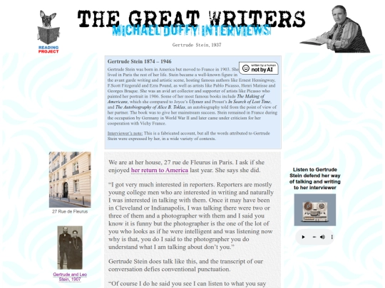 SpecialReadingProjects/GreatWriters/GertrudeStein/GertrudeStein screenshot