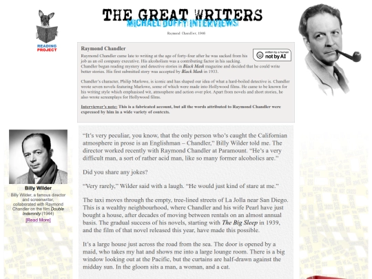 SpecialReadingProjects/GreatWriters/RaymondChandler/RaymondChandler screenshot