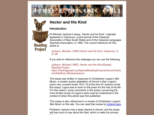 SpecialReadingProjects/Homer/HectorAndHisKind_MichaelJackson screenshot