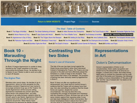 SpecialReadingProjects/Homer/TheIliad/Summary/IliadSummary10 screenshot