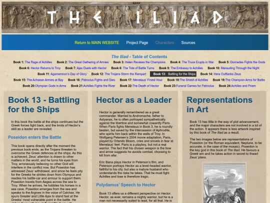 SpecialReadingProjects/Homer/TheIliad/Summary/IliadSummary13 screenshot