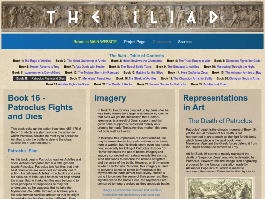 SpecialReadingProjects/Homer/TheIliad/Summary/IliadSummary16 screenshot