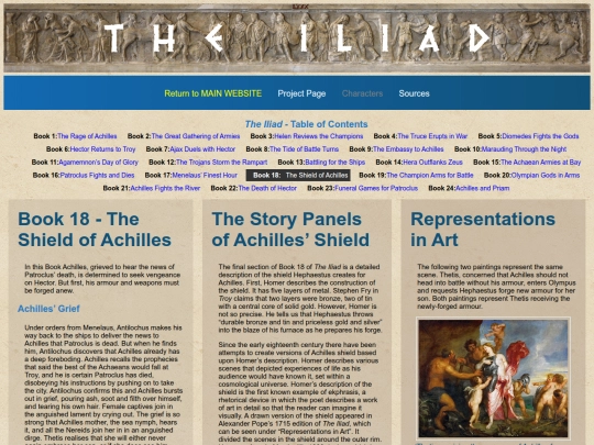 SpecialReadingProjects/Homer/TheIliad/Summary/IliadSummary18 screenshot