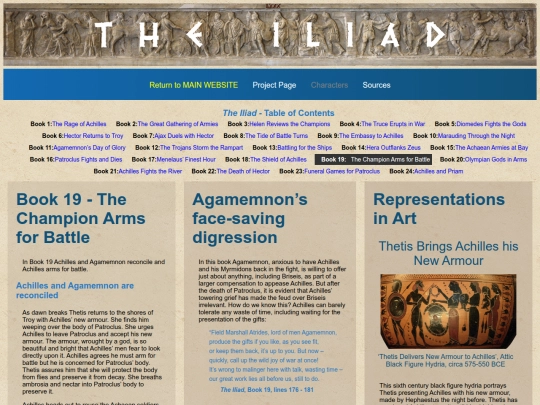 SpecialReadingProjects/Homer/TheIliad/Summary/IliadSummary19 screenshot