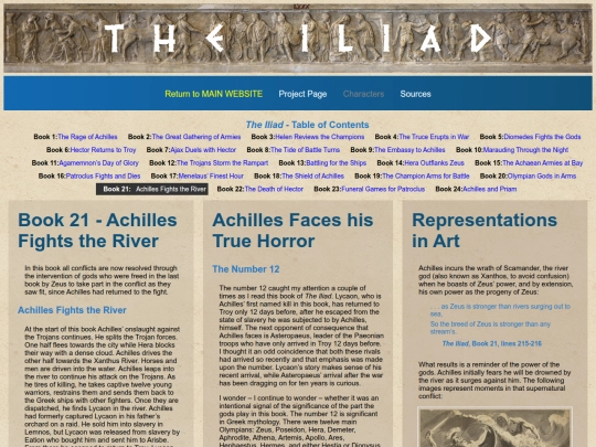 SpecialReadingProjects/Homer/TheIliad/Summary/IliadSummary21 screenshot