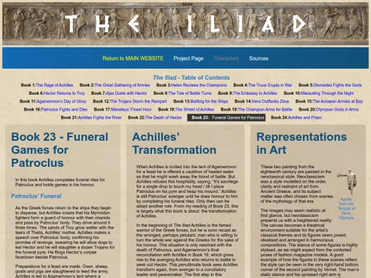 SpecialReadingProjects/Homer/TheIliad/Summary/IliadSummary23 screenshot