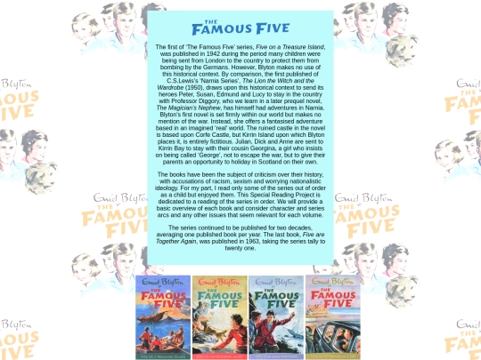 SpecialReadingProjects/TheFamousFive/FamousFiveIndex screenshot