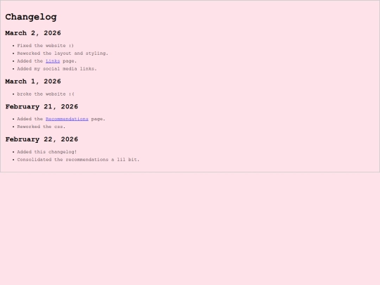 changelog screenshot