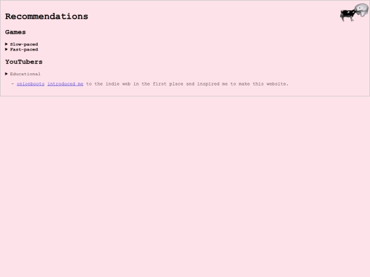 recommendations screenshot