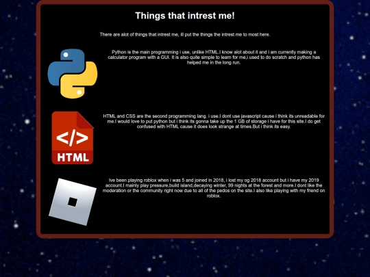 intrests screenshot