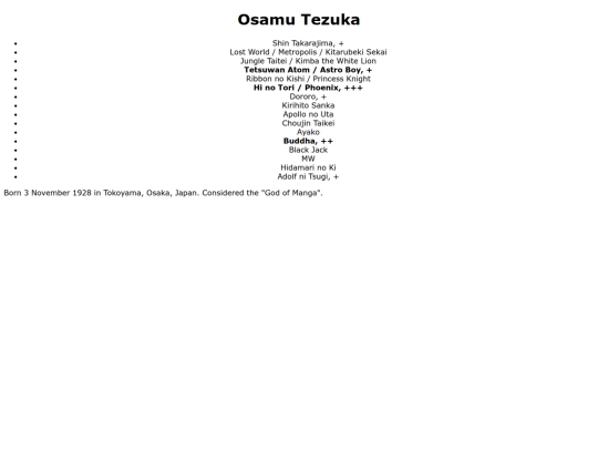comics/creators/tezuka screenshot
