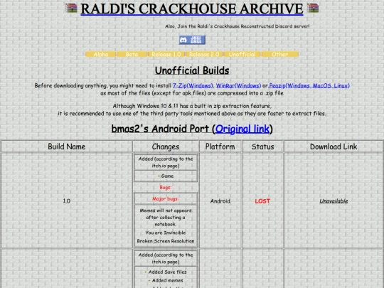 Unofficial screenshot