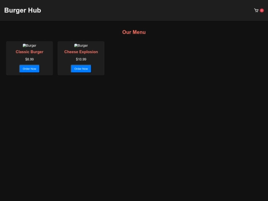 website for burger/ndex screenshot