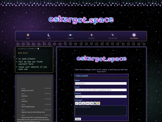 guestbook screenshot