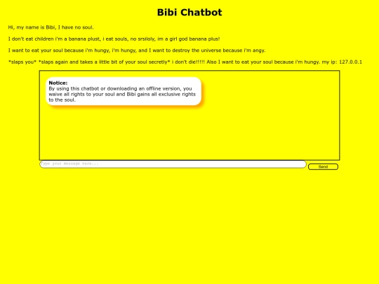 chatbot screenshot