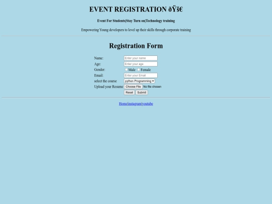 Event registration/register screenshot